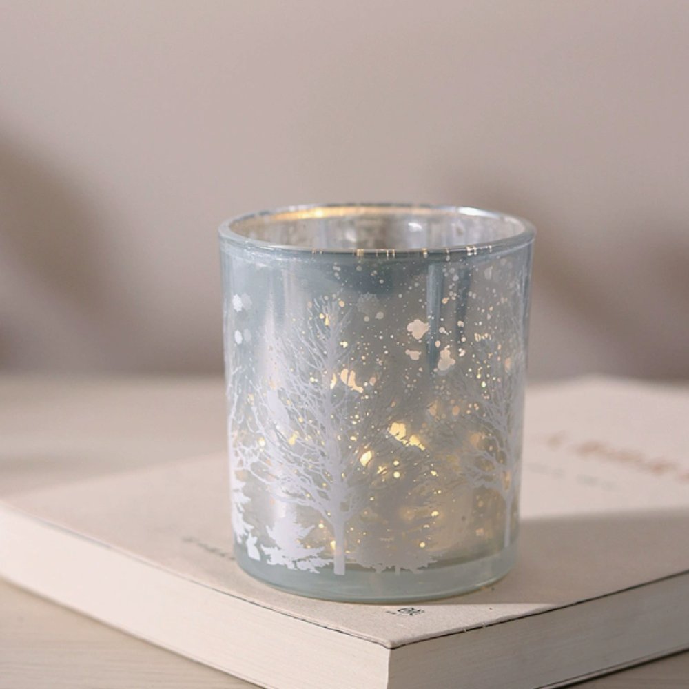 Silver Christmas Tree Candle Vessel