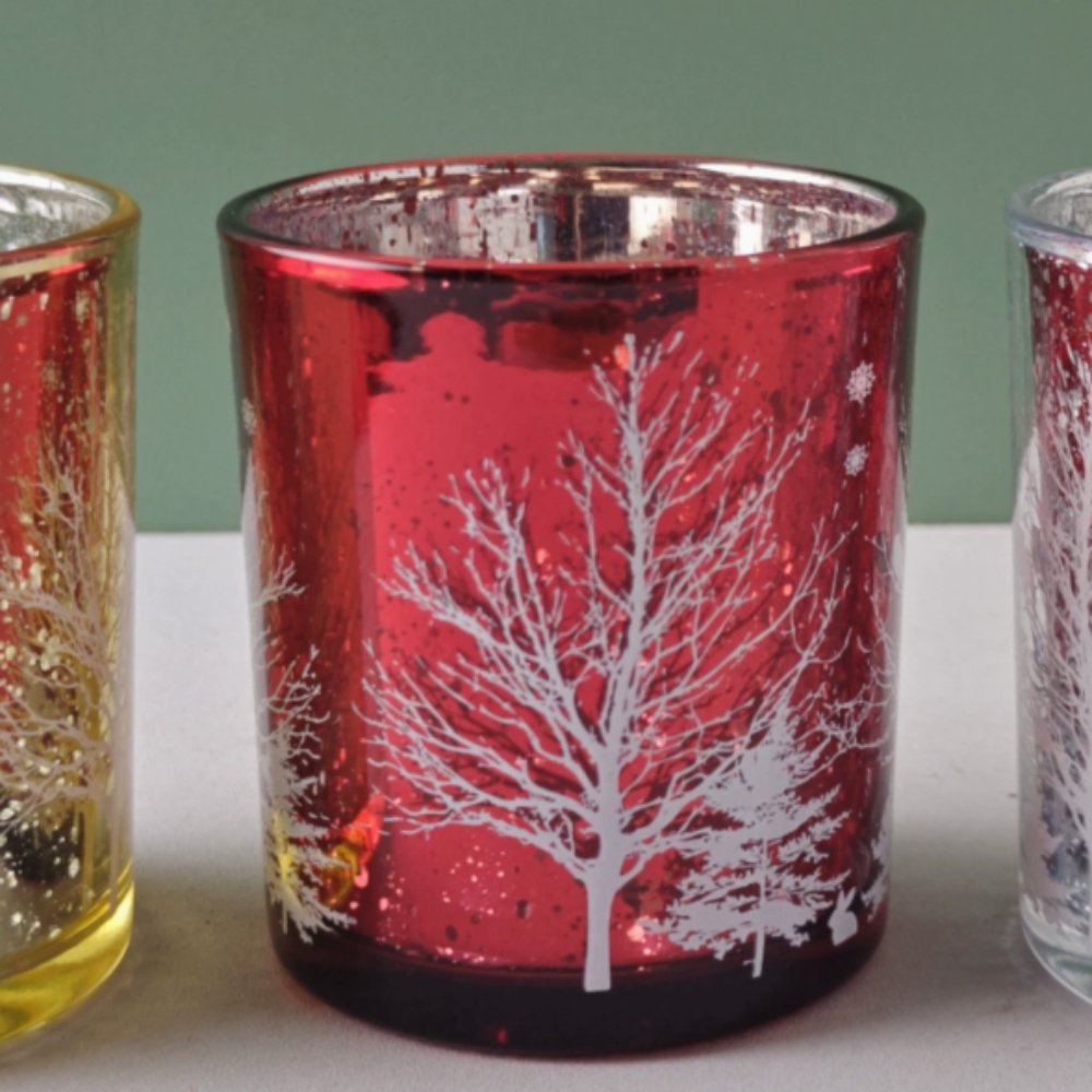 Red Christmas Tree Candle Vessel