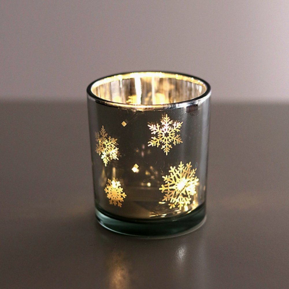 Silver Small Snowflake Candle Vessel