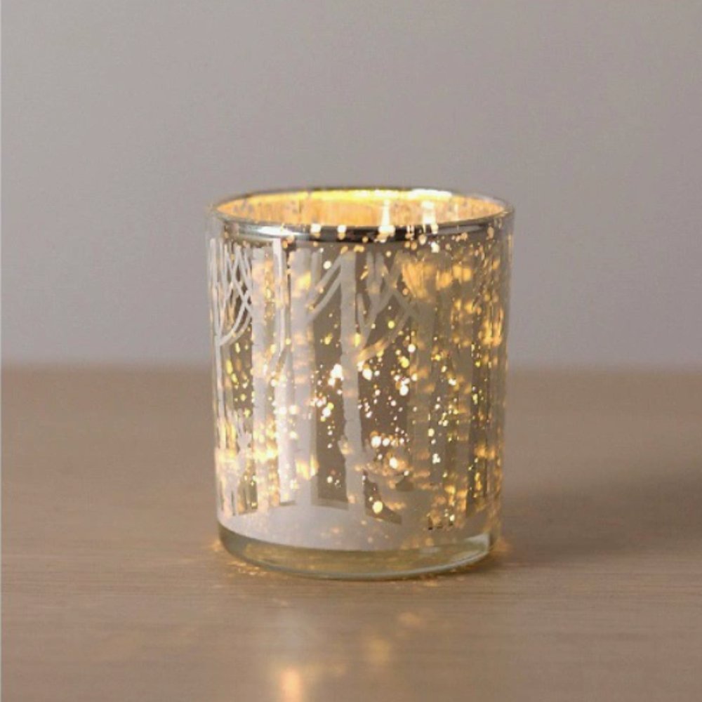 Silver Christmas Branch Candle Vessel